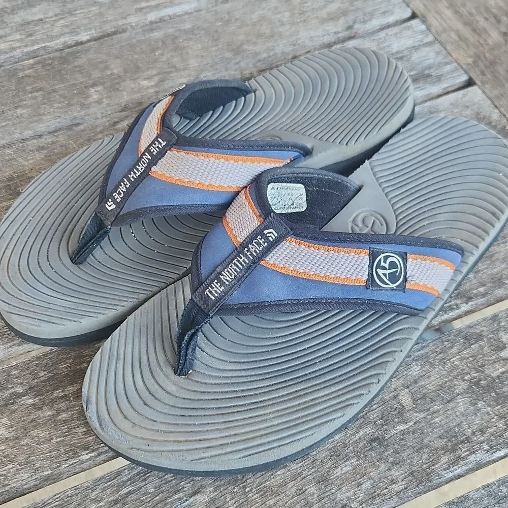 The North Face Blue and Gray Sandals Flip Flops 10